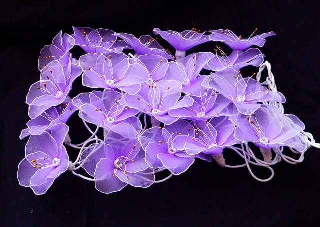 Purple Hibiscus - fairy lights